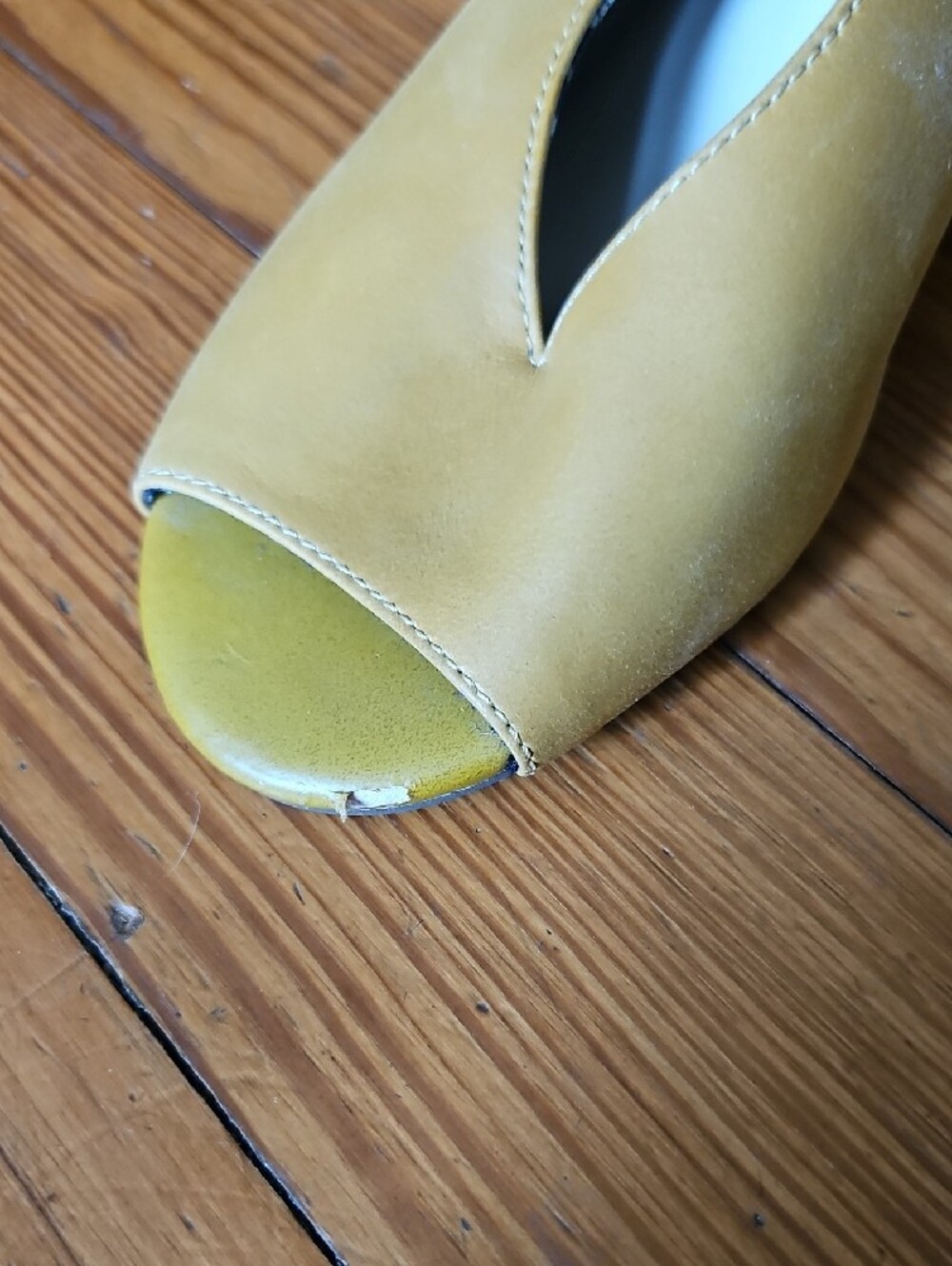 Women's Mustard Slingback Block Heel Sandals - Picture 11 of 11